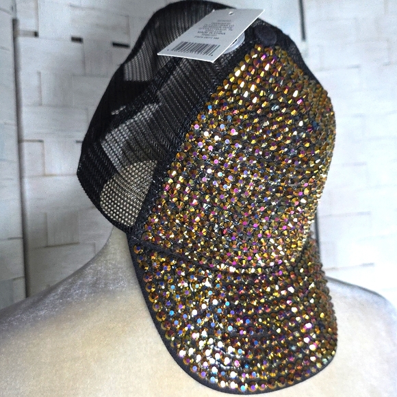 Rhinestone Cap Net Cap - Picture 3 of 6